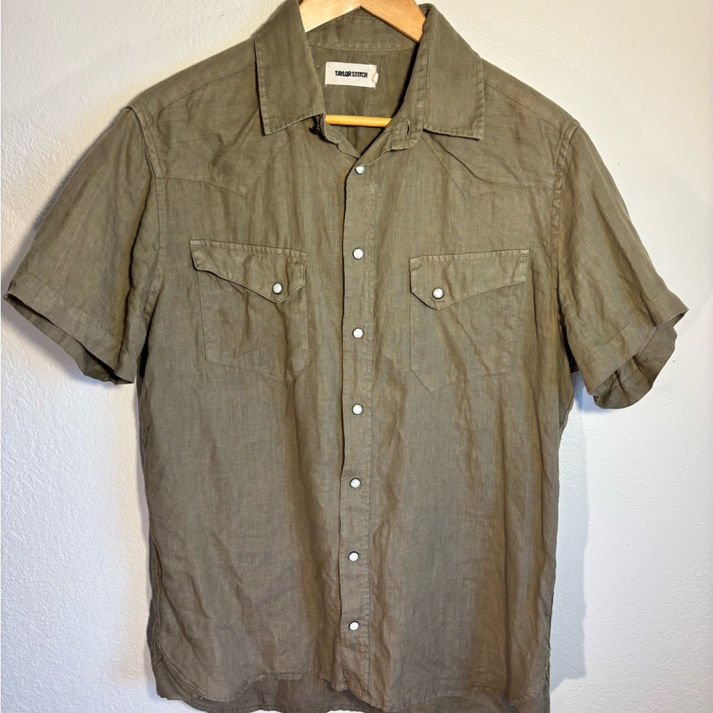 Taylor Stitch Western Linen Shirt Sz Medium